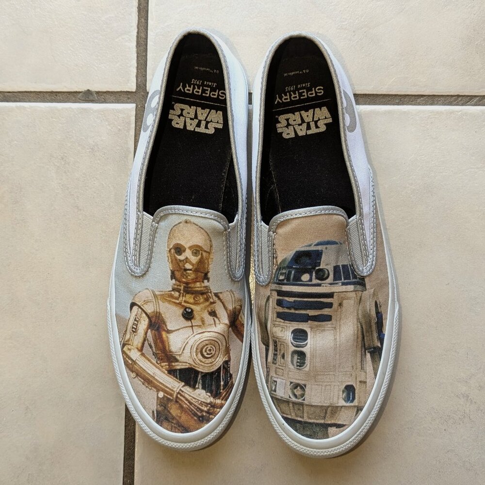 Sperry Men’s Star Wars Slip-On Shoes – R2-D2 & C-3PO, Size 10.5